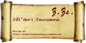 Zádori Zsuzsanna névjegykártya